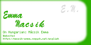 emma macsik business card